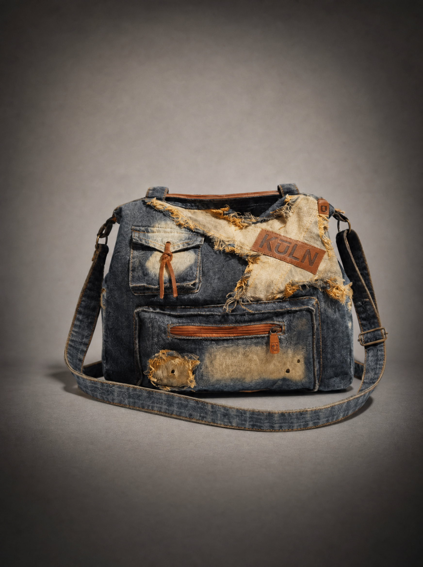 KULN Distressed Bag editorial catalog shot